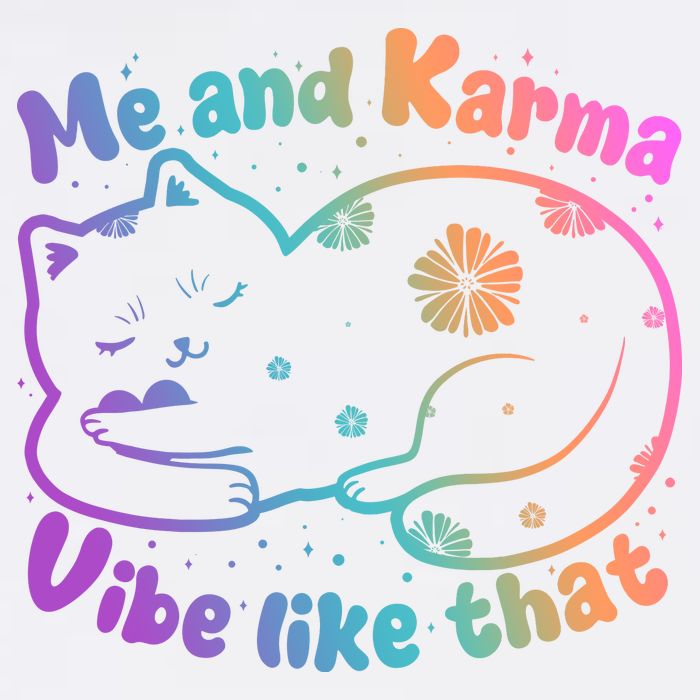 Me And Karma Vibe Like That Karma Kitty Cat Button