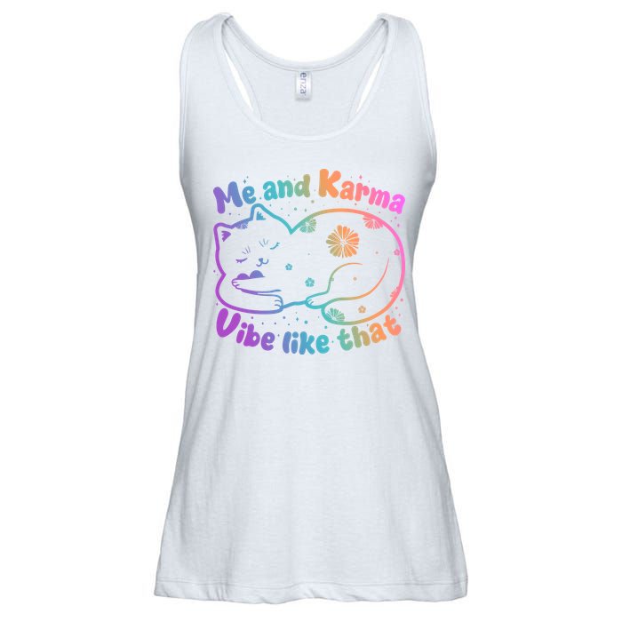 Me And Karma Vibe Like That Karma Kitty Cat Ladies Essential Flowy Tank