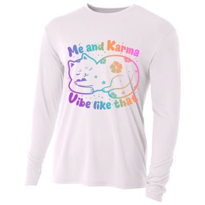 Me And Karma Vibe Like That Karma Kitty Cat Cooling Performance Long Sleeve Crew