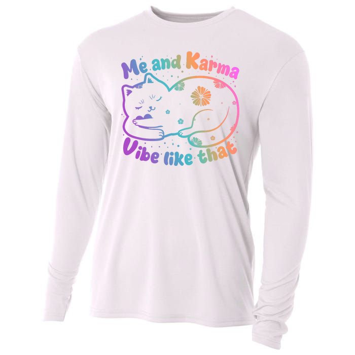 Me And Karma Vibe Like That Karma Kitty Cat Cooling Performance Long Sleeve Crew