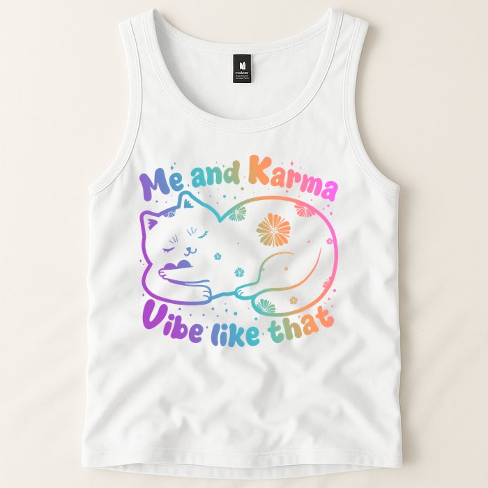 Me And Karma Vibe Like That Karma Kitty Cat Tank Top