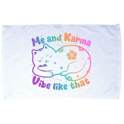 Me And Karma Vibe Like That Karma Kitty Cat Microfiber Hand Towel