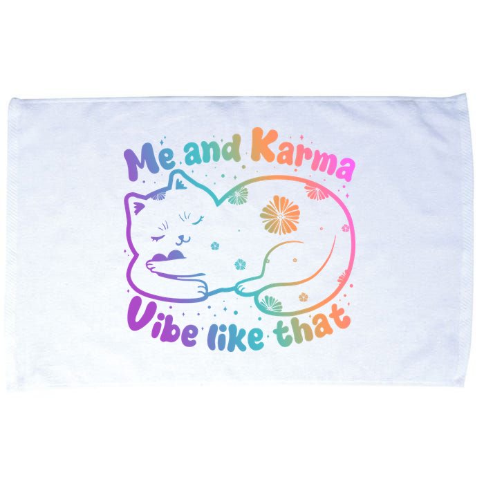 Me And Karma Vibe Like That Karma Kitty Cat Microfiber Hand Towel