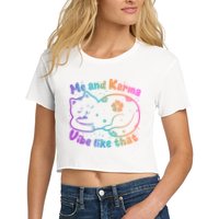 Me And Karma Vibe Like That Karma Kitty Cat Crop Top