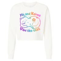 Me And Karma Vibe Like That Karma Kitty Cat Cropped Pullover Crew