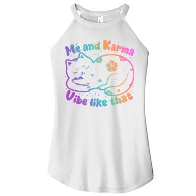 Me And Karma Vibe Like That Karma Kitty Cat Women's Perfect Tri Rocker Tank