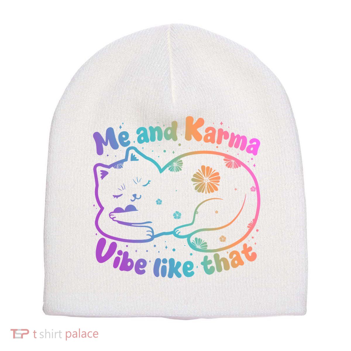 Me And Karma Vibe Like That Karma Kitty Cat Short Acrylic Beanie