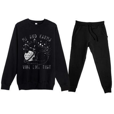 Me and Karma Vibe Cat Lover Vibes Premium Crewneck Sweatsuit Set