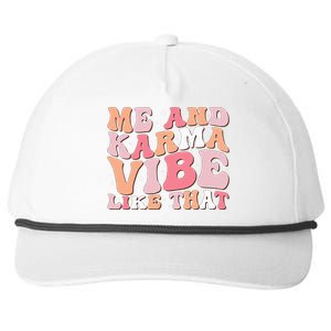 Me And K.arma Vibe Like That Funny Groovy Snapback Five-Panel Rope Hat