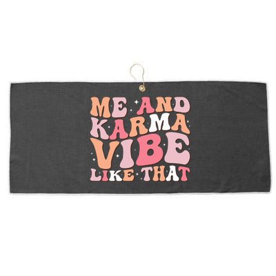 Me And K.arma Vibe Like That Funny Groovy Large Microfiber Waffle Golf Towel