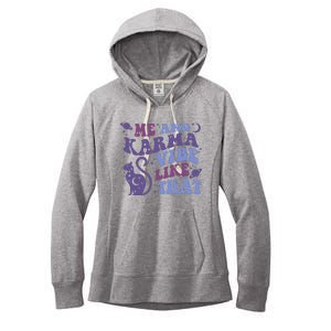 Me And Karma Vibe Like That Moon Cat Space Women's Fleece Hoodie