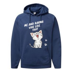 Me And Karma Vibe Like That Funny Groovy Hippie Flower Retro Performance Fleece Hoodie