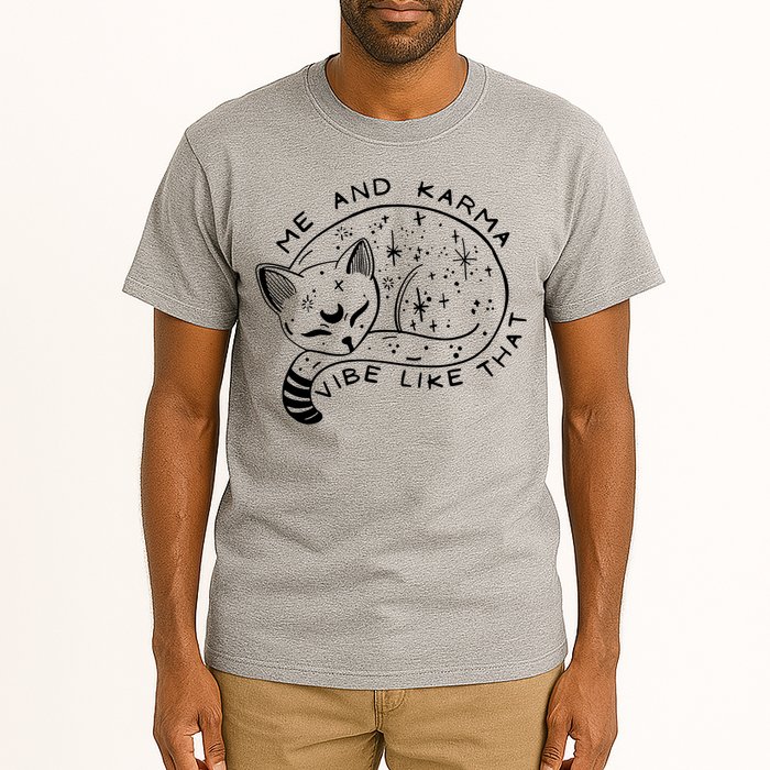Me An Karma Vibe Like That Funny Lazy Cat Tall T-Shirt