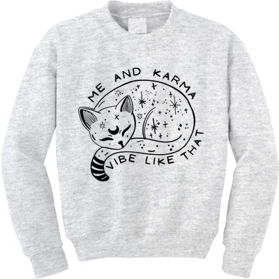 Me An Karma Vibe Like That Funny Lazy Cat Kids Sweatshirt
