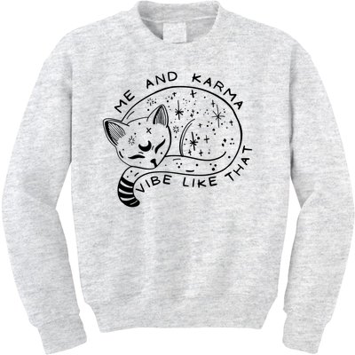 Me An Karma Vibe Like That Funny Lazy Cat Kids Sweatshirt