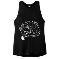 Me An Karma Vibe Like That Funny Lazy Cat Ladies PosiCharge Tri-Blend Wicking Tank