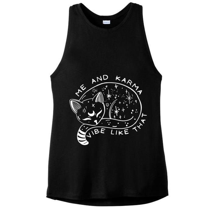 Me An Karma Vibe Like That Funny Lazy Cat Ladies PosiCharge Tri-Blend Wicking Tank