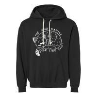Me An Karma Vibe Like That Funny Lazy Cat Garment-Dyed Fleece Hoodie