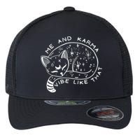 Me An Karma Vibe Like That Funny Lazy Cat Flexfit Unipanel Trucker Cap