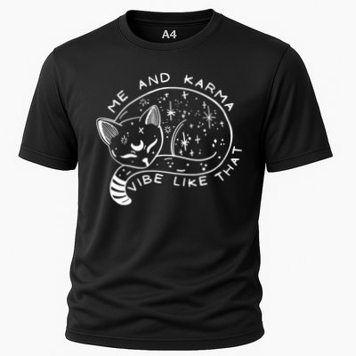 Me An Karma Vibe Like That Funny Lazy Cat Performance Shirt