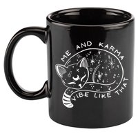 Me An Karma Vibe Like That Funny Lazy Cat 11oz C Handle Ceramic Mug