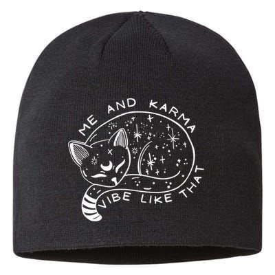 Me An Karma Vibe Like That Funny Lazy Cat Sustainable Beanie