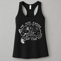Me An Karma Vibe Like That Funny Lazy Cat Womens Tank Top