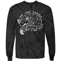 Me An Karma Vibe Like That Funny Lazy Cat Tie-Dye Long Sleeve Shirt