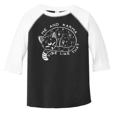 Me An Karma Vibe Like That Funny Lazy Cat Toddler Fine Jersey T-Shirt
