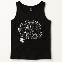 Me An Karma Vibe Like That Funny Lazy Cat Tank Top