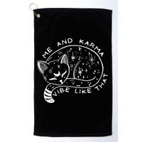 Me An Karma Vibe Like That Funny Lazy Cat Golf Towel