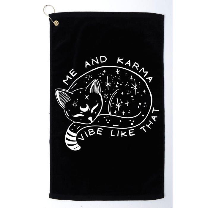 Me An Karma Vibe Like That Funny Lazy Cat Golf Towel