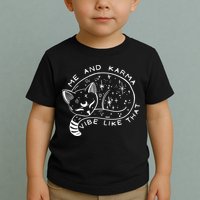 Me An Karma Vibe Like That Funny Lazy Cat Toddler T-Shirt