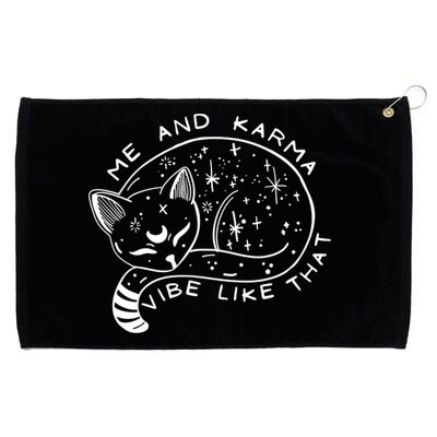 Me An Karma Vibe Like That Funny Lazy Cat Grommeted Golf Towel