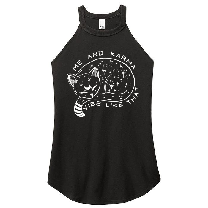 Me An Karma Vibe Like That Funny Lazy Cat Women's Perfect Tri Rocker Tank