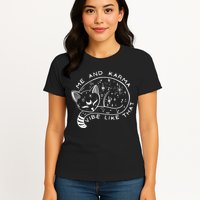 Me An Karma Vibe Like That Funny Lazy Cat Womens T-Shirt