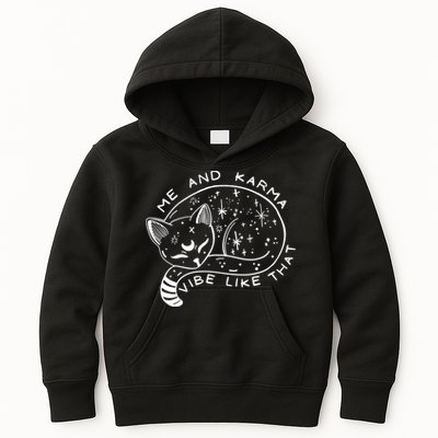 Me An Karma Vibe Like That Funny Lazy Cat Kids Hoodie