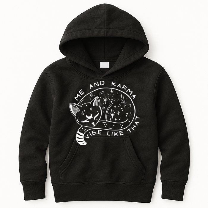Me An Karma Vibe Like That Funny Lazy Cat Kids Hoodie
