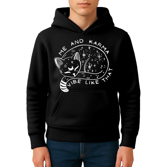 Me An Karma Vibe Like That Funny Lazy Cat Kids Hoodie