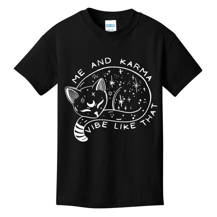 Me An Karma Vibe Like That Funny Lazy Cat Kids T-Shirt