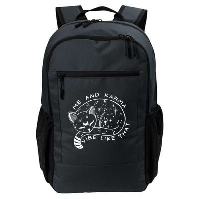 Me An Karma Vibe Like That Funny Lazy Cat Daily Commute Backpack