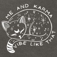 Me An Karma Vibe Like That Funny Lazy Cat Cotton Canvas Backpack