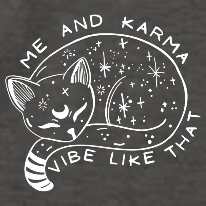 Me An Karma Vibe Like That Funny Lazy Cat Vector Backpack