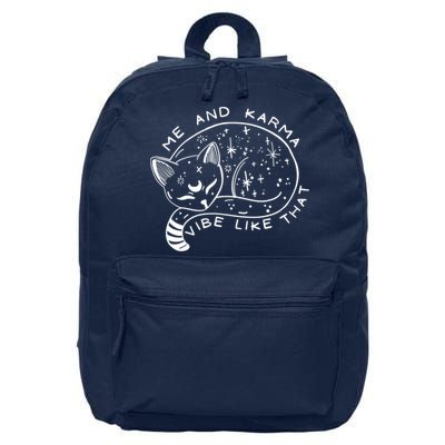 Me An Karma Vibe Like That Funny Lazy Cat 16 in Basic Backpack