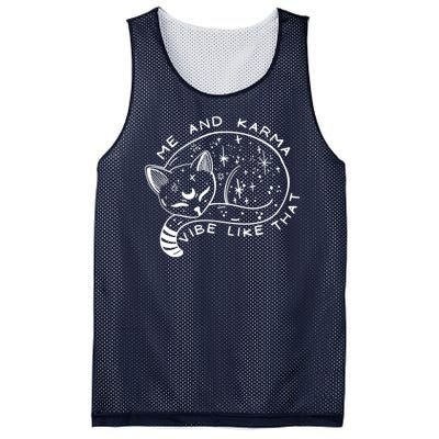 Me An Karma Vibe Like That Funny Lazy Cat Mesh Reversible Basketball Jersey Tank