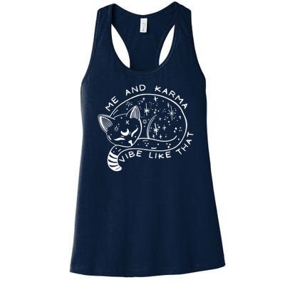 Me An Karma Vibe Like That Funny Lazy Cat Women's Racerback Tank