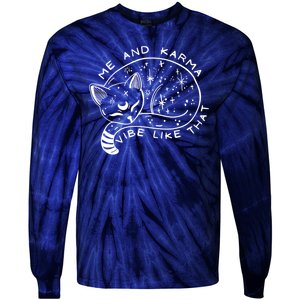 Me An Karma Vibe Like That Funny Lazy Cat Tie-Dye Long Sleeve Shirt