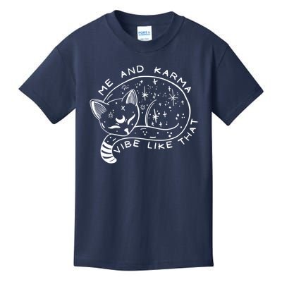 Me An Karma Vibe Like That Funny Lazy Cat Kids T-Shirt