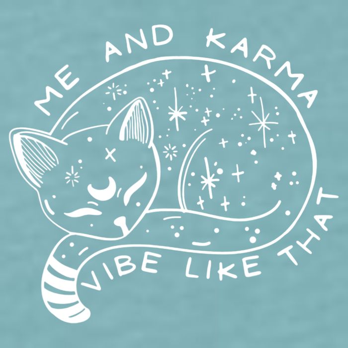 Me An Karma Vibe Like That Funny Lazy Cat Sueded Cloud Jersey T-Shirt