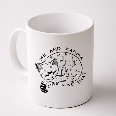 Me An Karma Vibe Like That Funny Lazy Cat Coffee Mug